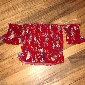 flower tube top with sleeves on side